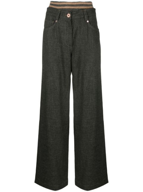 Brunello Cucinelli striped-waist palazzo pants Women