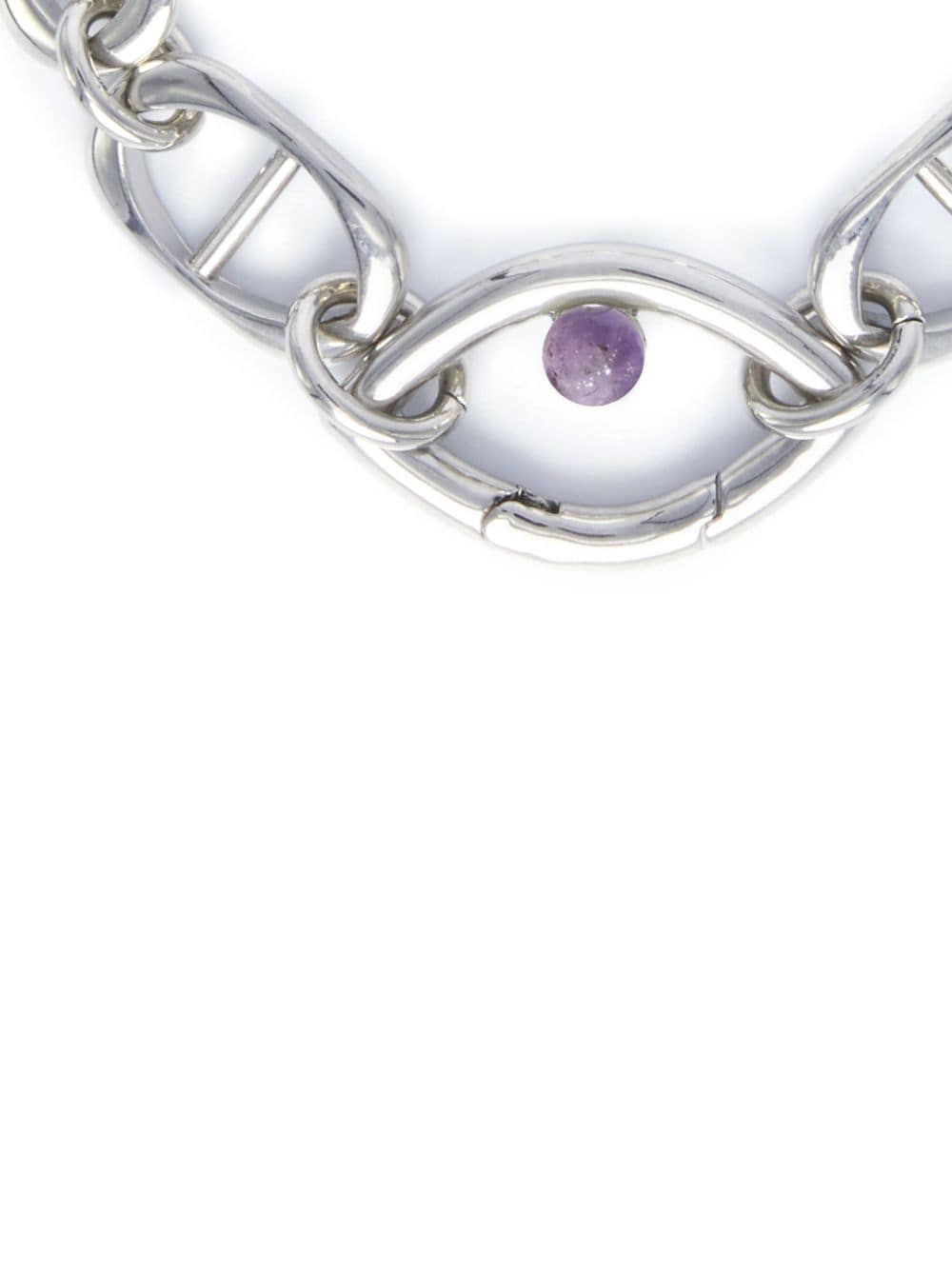 Shop Capsule Eleven Eye Opener Capsule Link Amethyst-stone Bracelet In Silver
