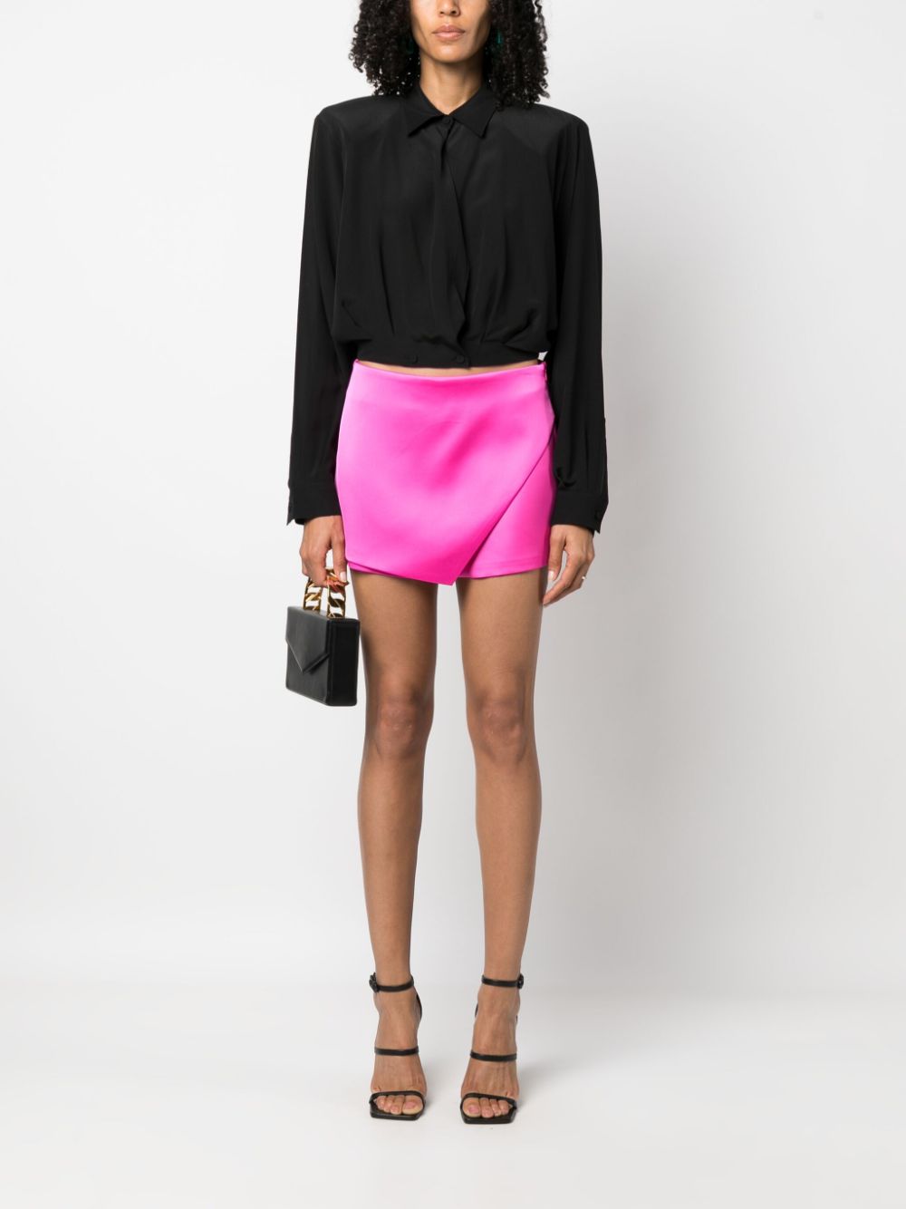 Giuseppe Di Morabito wraparound-style satin shorts - Roze