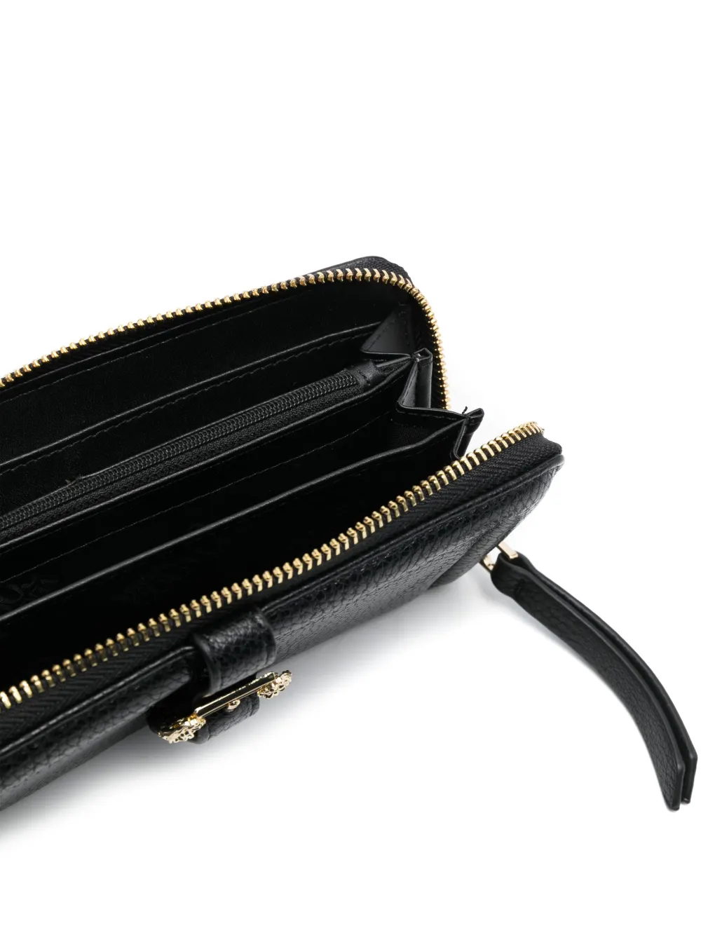 Versace Jeans Couture Couture 1 Continental Leather Wallet In Black