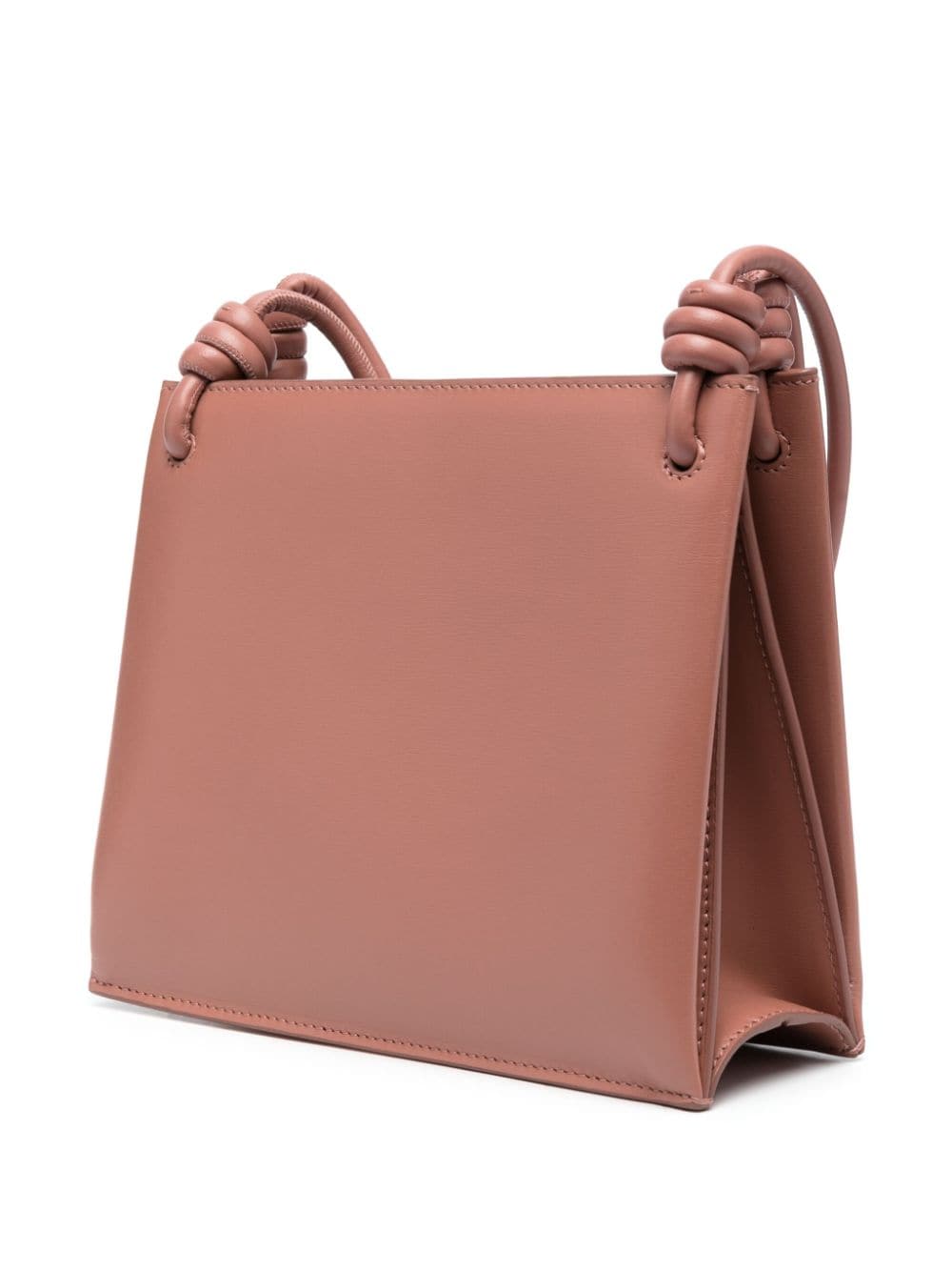 Shop Jil Sander Medium Giro Leather Shoulder Bag In Braun