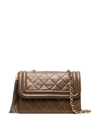 CHANEL ショルダーバッグ ブラウン レザー キルティング CHANEL Pre-Owned 1989-1991 タッセル キルティング ショルダー