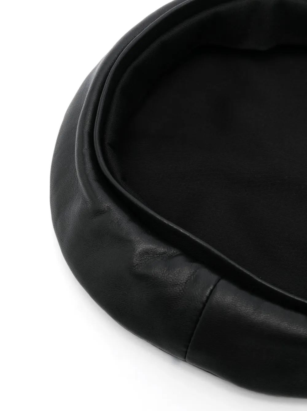 Ruslan Baginskiy smooth-grain leather beret - Zwart