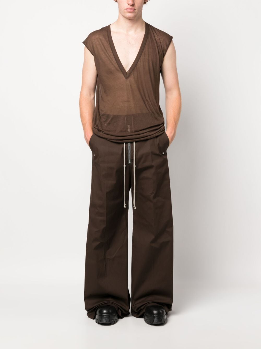 Rick Owens Broek met wijde pijpen - Bruin