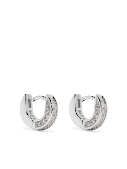 Tom Wood sterling silver Nova Huggies zirconia earrings