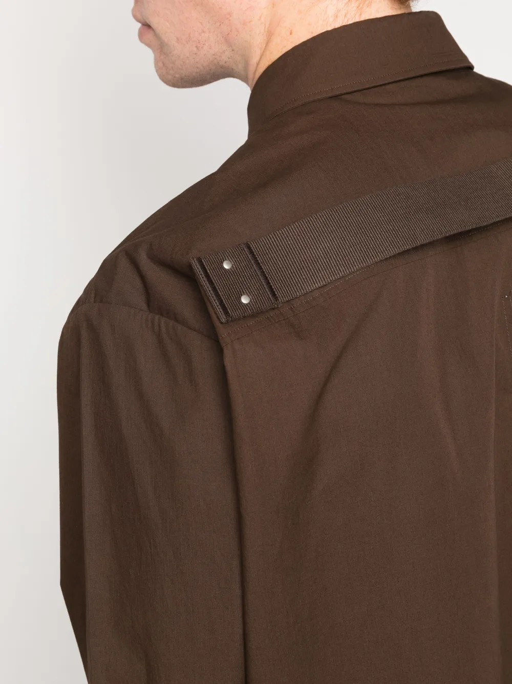 spread-collar oversize shirt