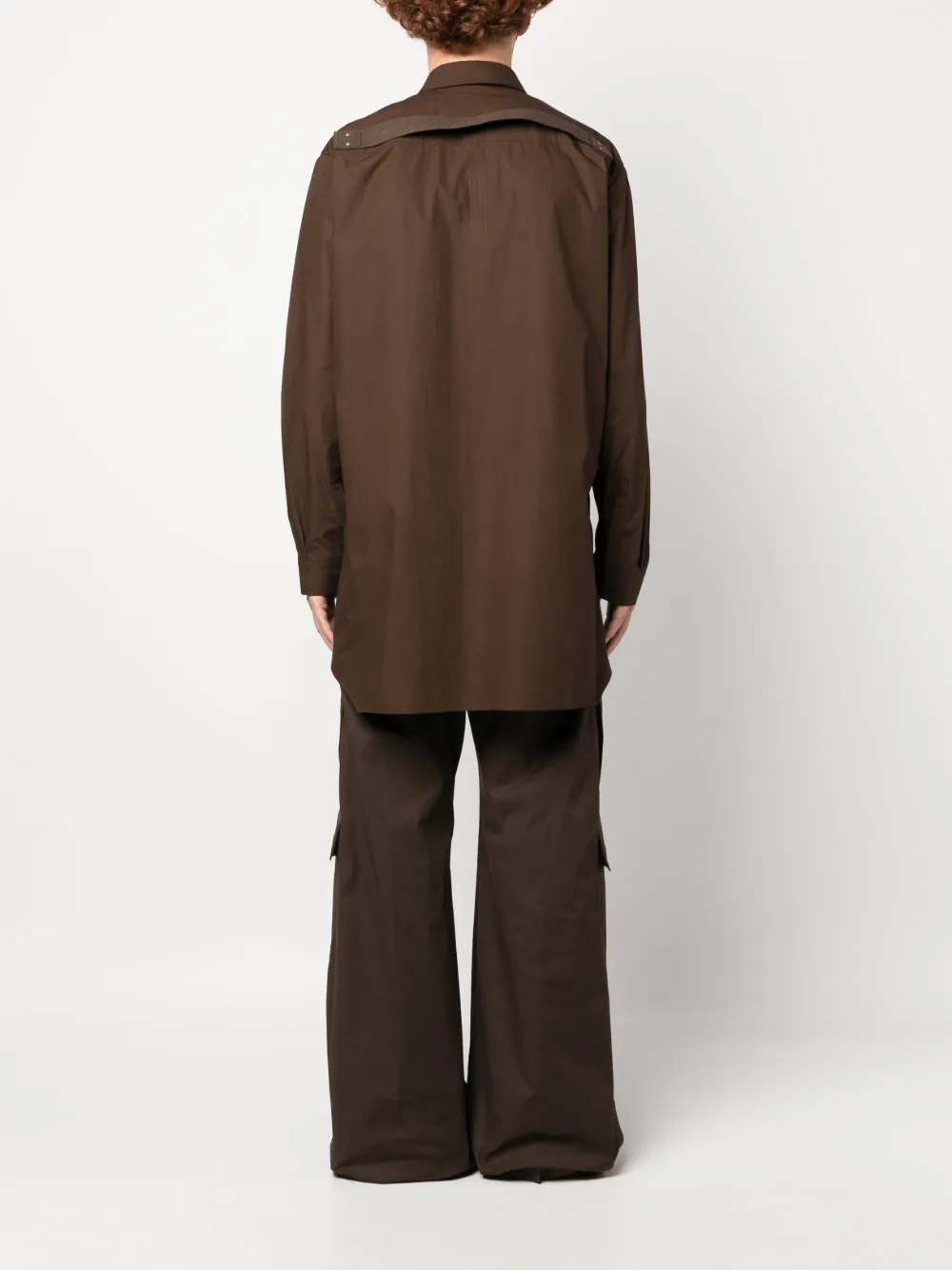 spread-collar oversize shirt