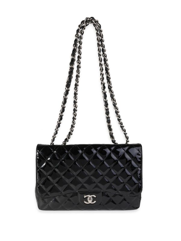 Pre-owned Chanel 2009/2010 Jumbo Classic Flap Bag In Black