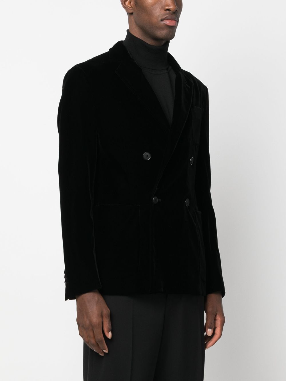 Giorgio Armani double-breasted Velvet Blazer - Farfetch