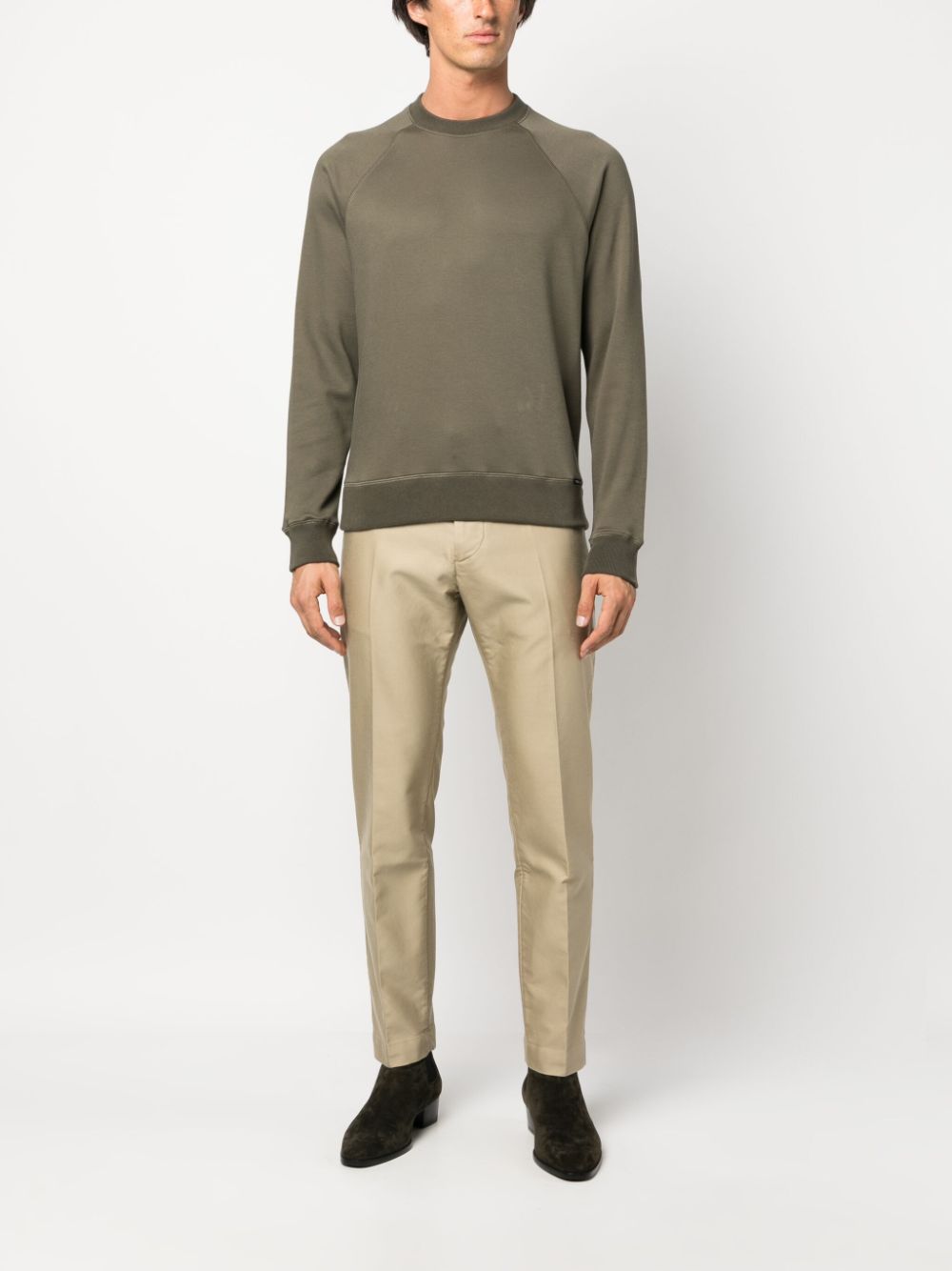 TOM FORD crew-neck cotton sweatshirt - Groen