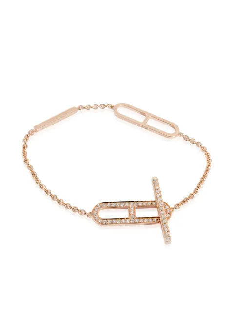 Hermès pre-owned 샹 당크르 18K 로즈 골드 다이아몬드 브레이슬릿