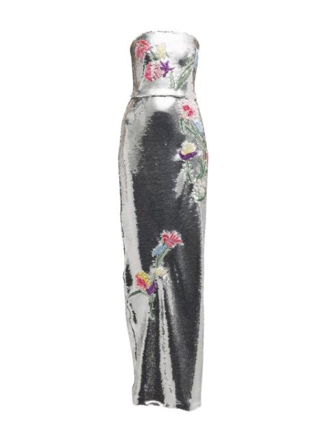 Monique Lhuillier embroidered sequin-embellished dress 