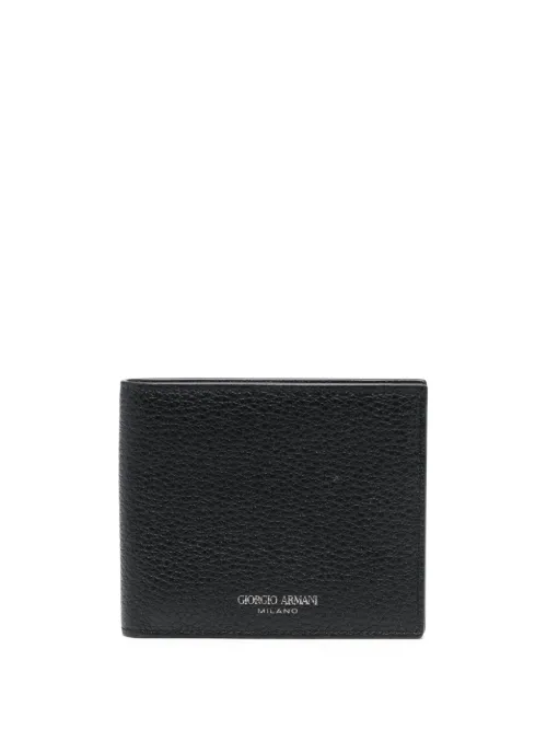 Portefeuille en cuir à fini grainé - Giorgio Armani - Modalova
