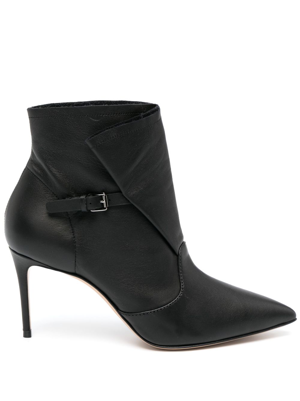 Casadei 80mm buckled leather boots - Black