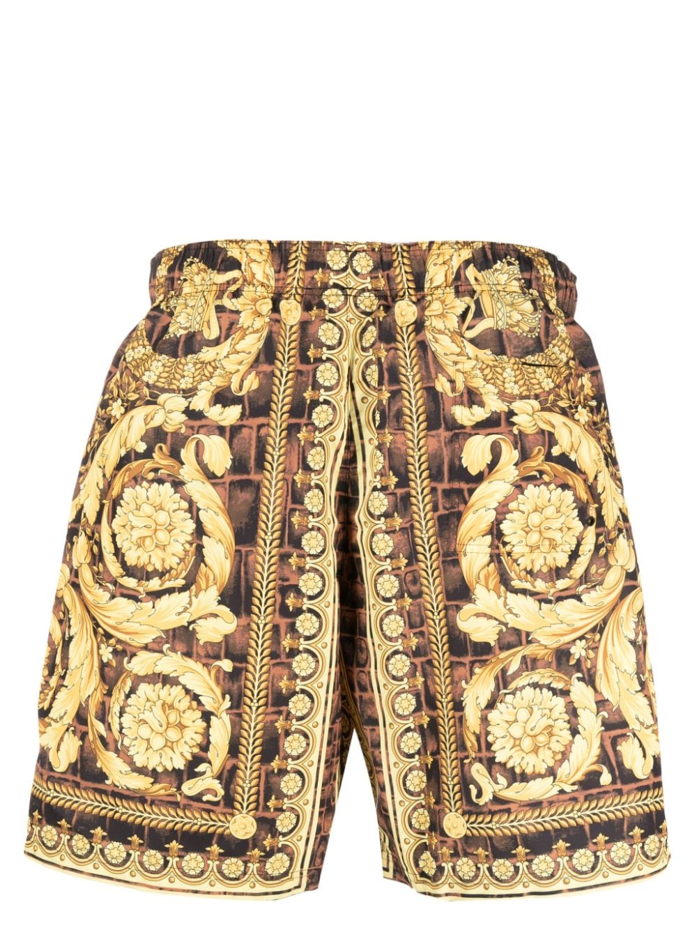 Image 2 of Versace Baroccodile-print swim shorts