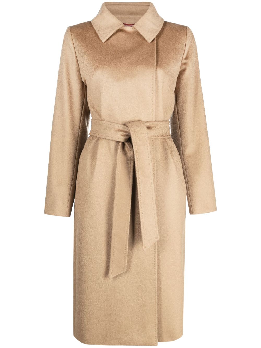 Max Mara Mantel met gestrikte taille Beige