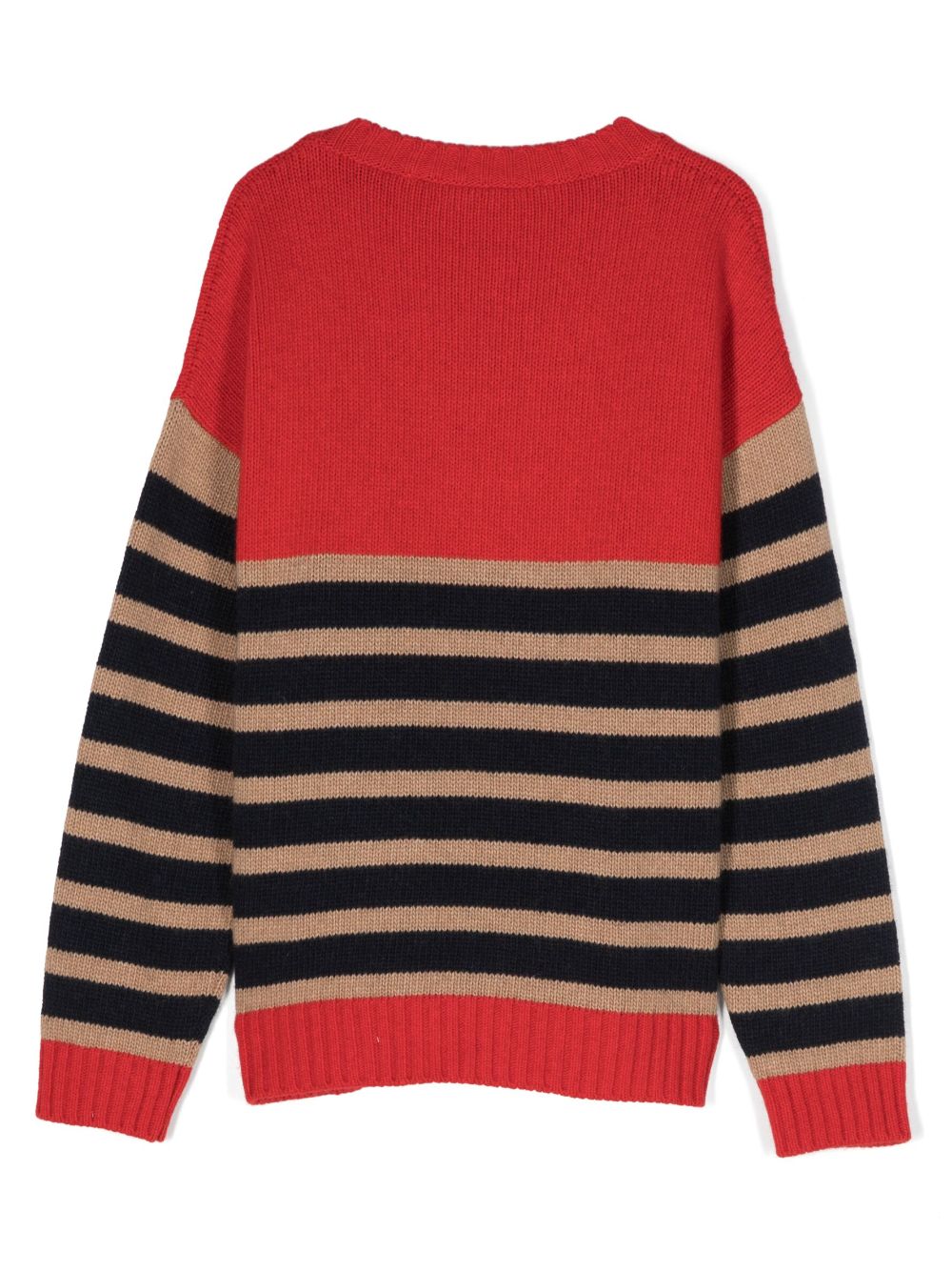 Philosophy Di Lorenzo Serafini Kids logo-embroidered striped jumper - Blauw