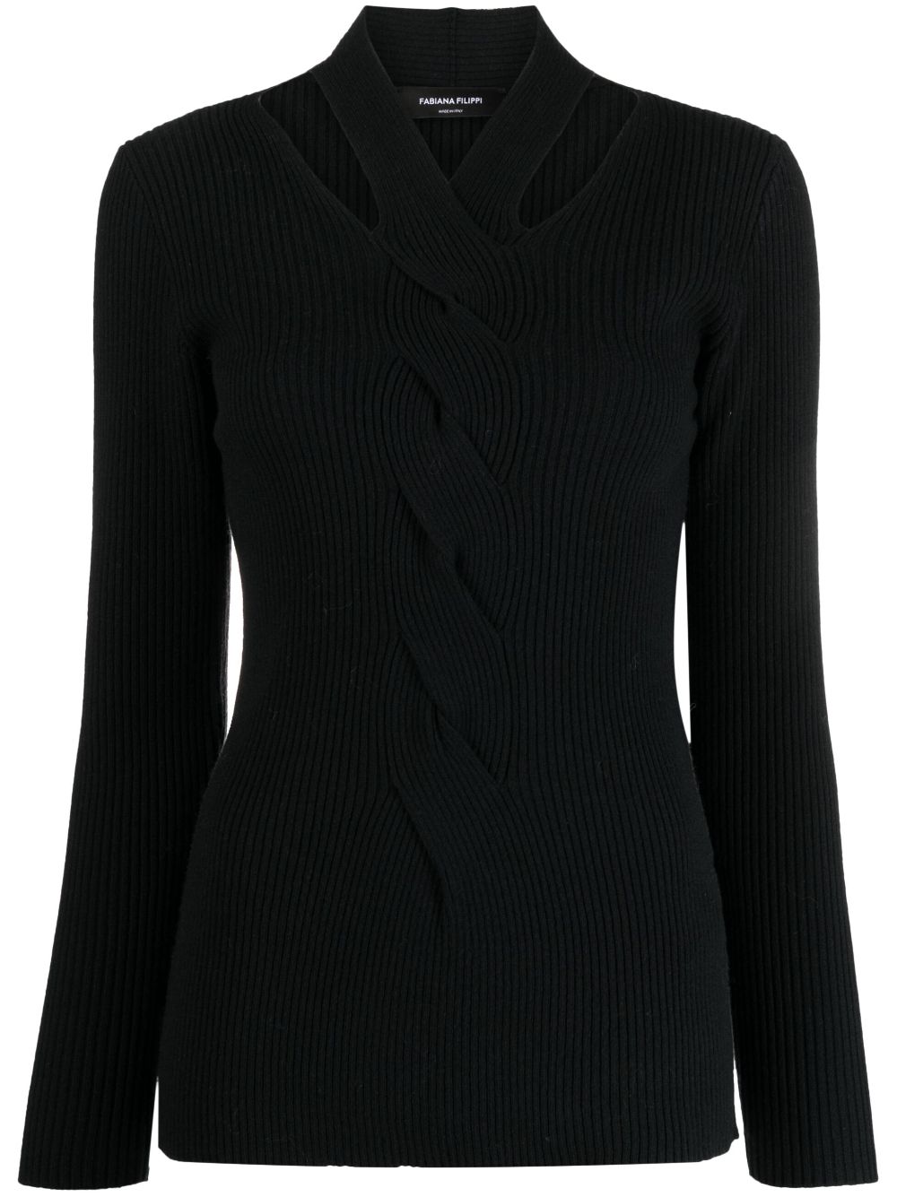 cut-out knitted jumper