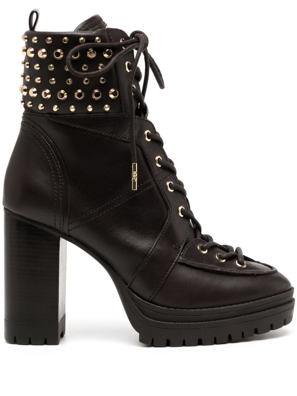 Michael Kors Yvonne 100mm studded leather boots Brown