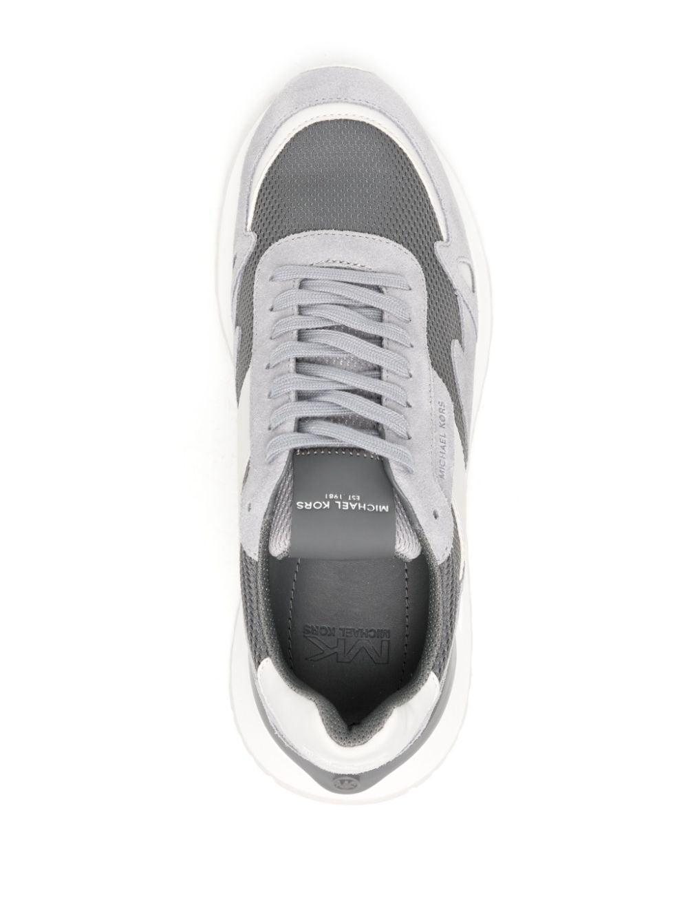 Shop Michael Kors Miles Colour-block Sneakers In Grey