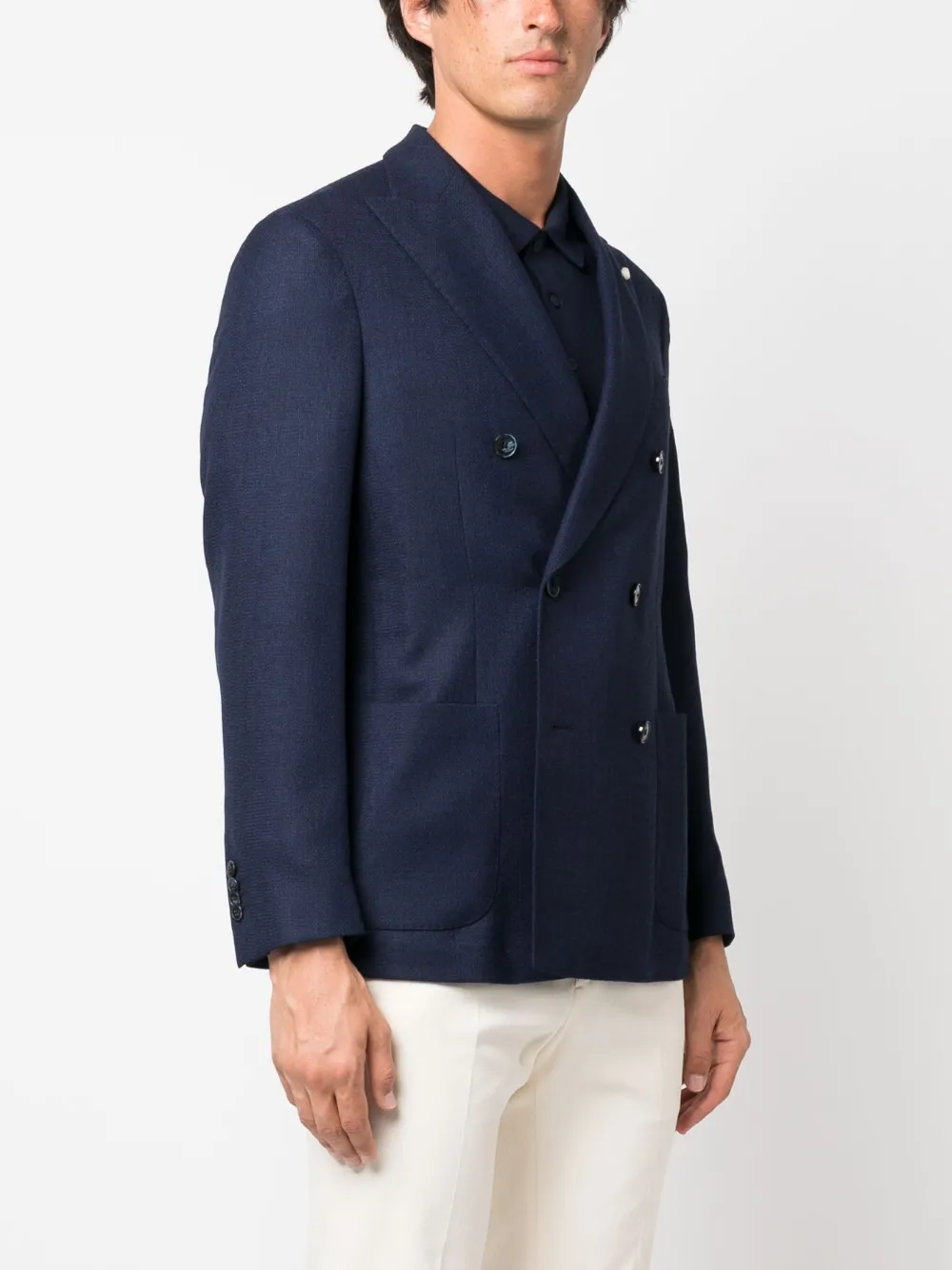 Cheap Versace double-breasted virgin wool blazer Men