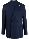 LUIGI BIANCHI MANTOVA double-breasted virgin wool blazer - Blue