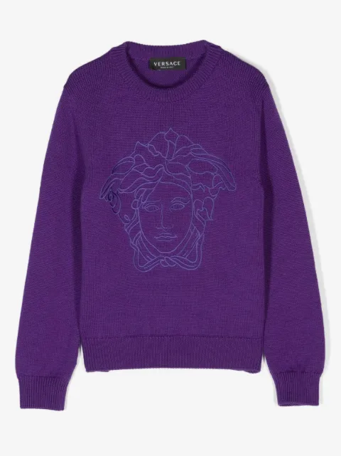 Versace Kids Medusa Head motif-embroidered jumper