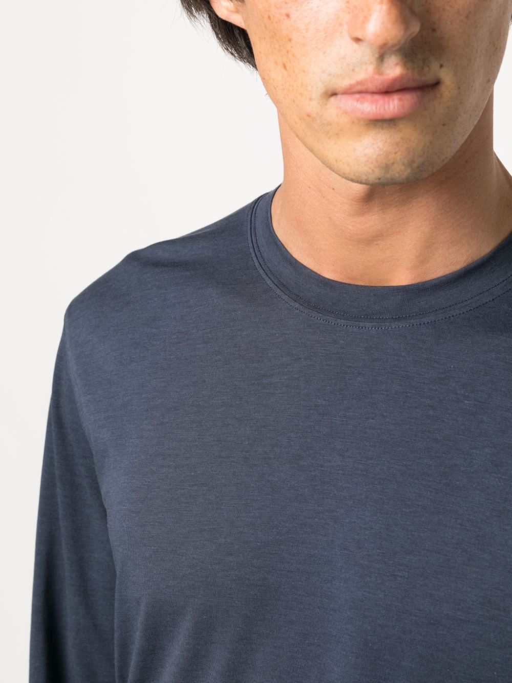 Shop Tom Ford Mélange Long-sleeve T-shirt In Blau