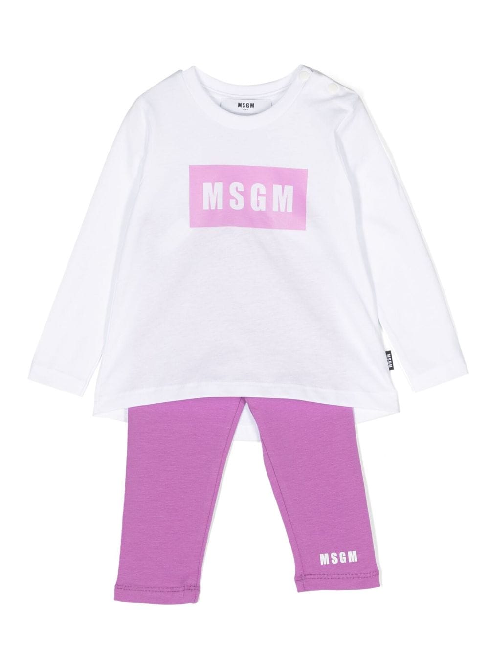 MSGM Kids cotton trousers set (set of two) - White