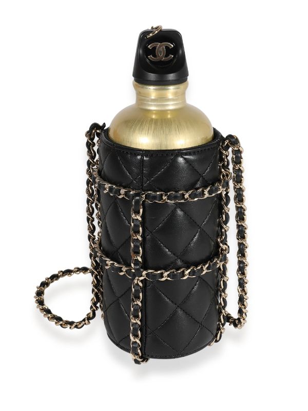 Chanel Lambskin Black 27th Flask Gold Chain Bottle Holder Matelasse Coco  Mark Water Shoulder Bag | eLADY Globazone