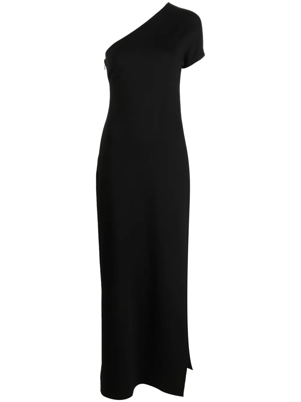 Shop Staud One-shoulder Maxi Dress In Black