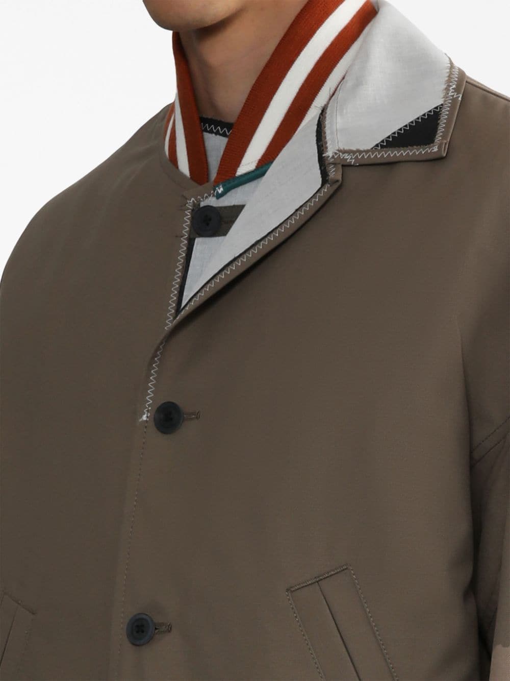 Shop Kolor Layered Bomber Jacket In Brown