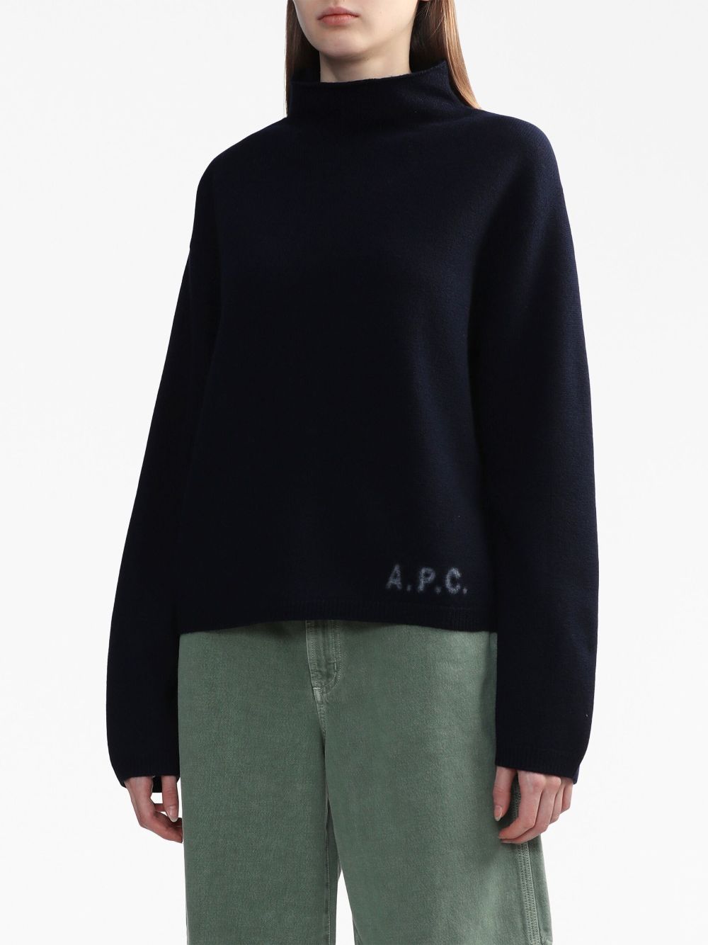 A.P.C. logo-print virgin-wool jumper Women