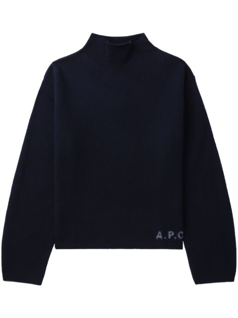 A.P.C. logo-print virgin-wool jumper Women