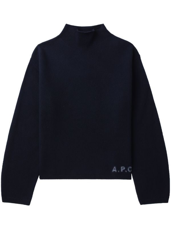 A.P.C. logo print virgin wool Jumper Farfetch