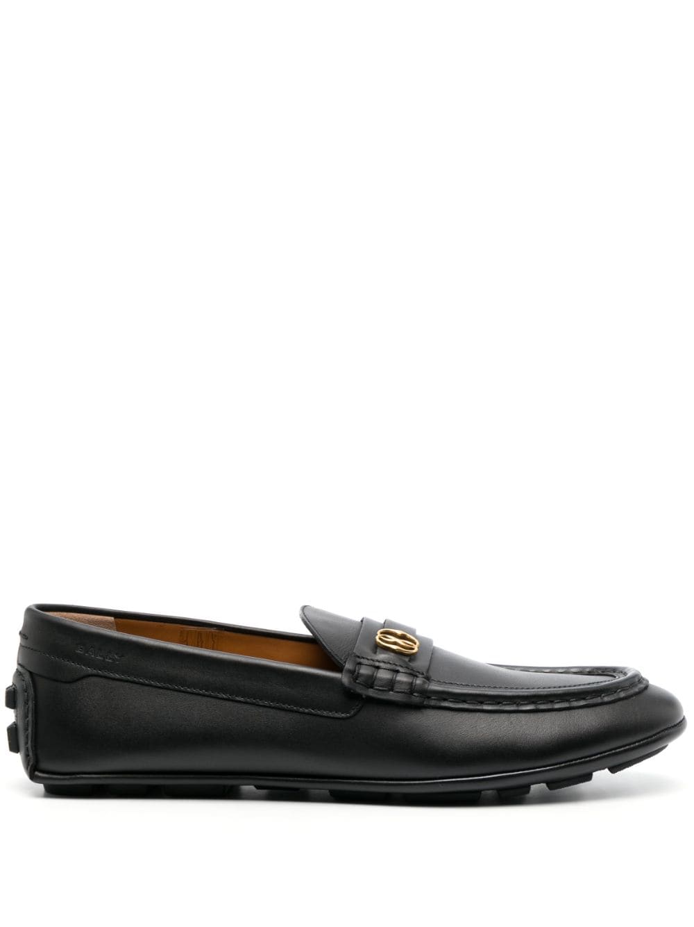 Image 1 of Bally logo-plaque leather loafers