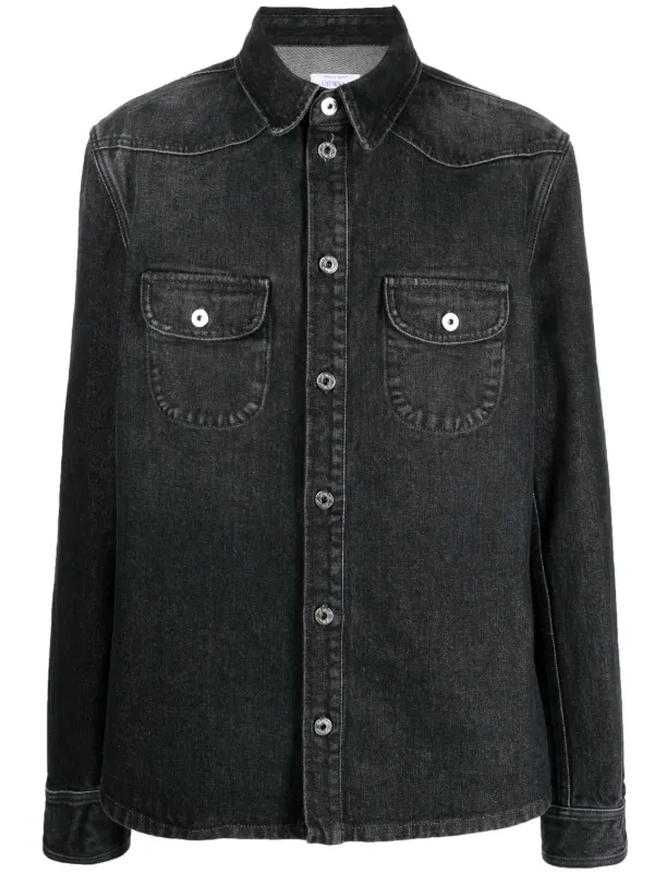 Off white black denim shirt outlet