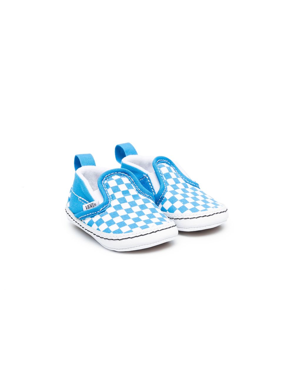 Baby blue and hot sale white checkered vans