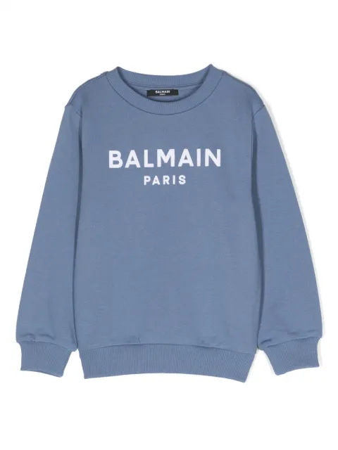 Balmain Kids logo-print cotton sweatshirt