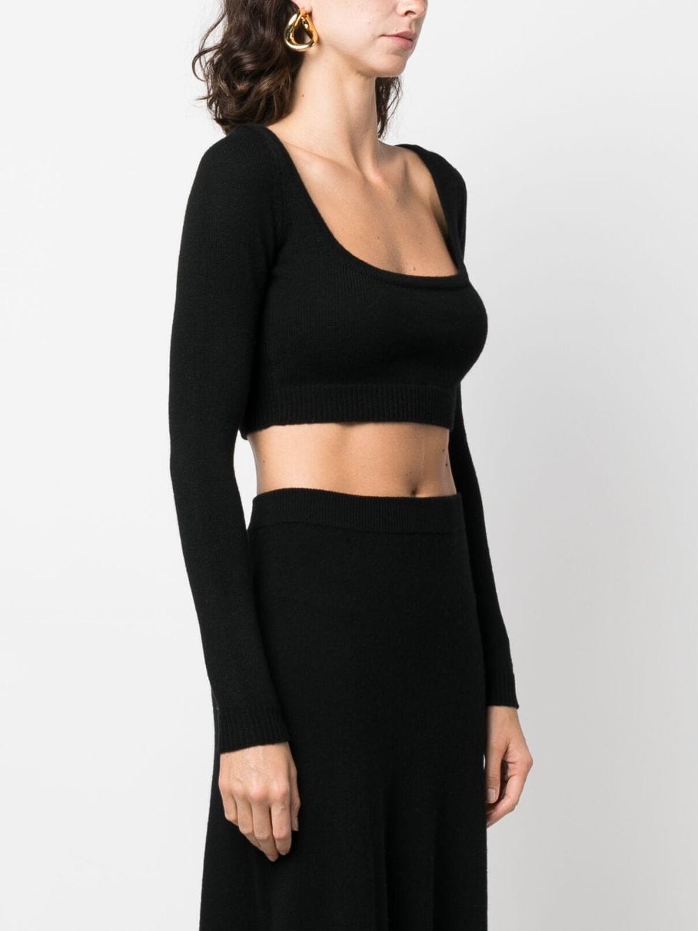 Shop Lisa Yang Cropped Cashmere Top In Black