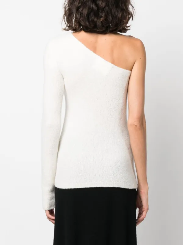 One shoulder white discount jumper