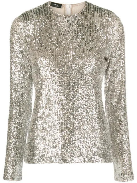 Akris sequin-embellished long-sleeve top