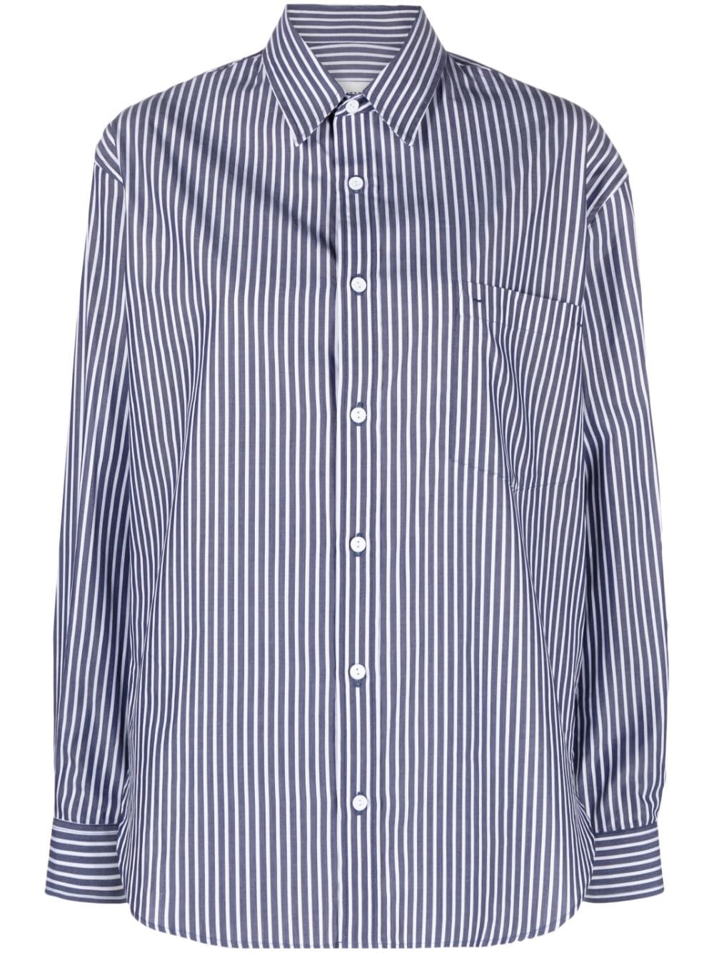 Matteau Striped Organic-cotton Shirt In Blue