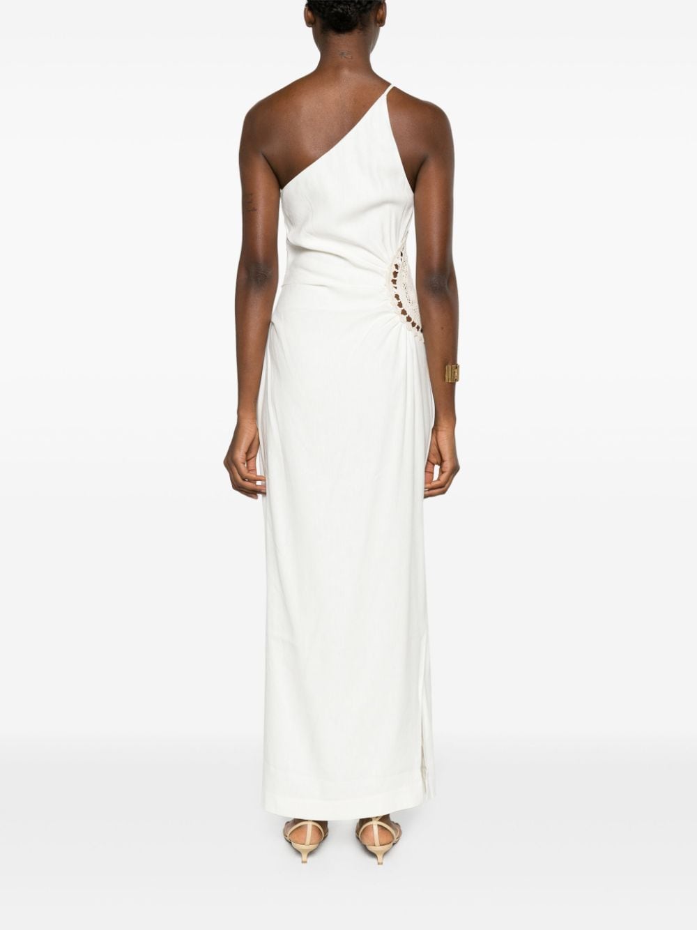 Shop Sir Atacama One-shoulder Midi Dress In White