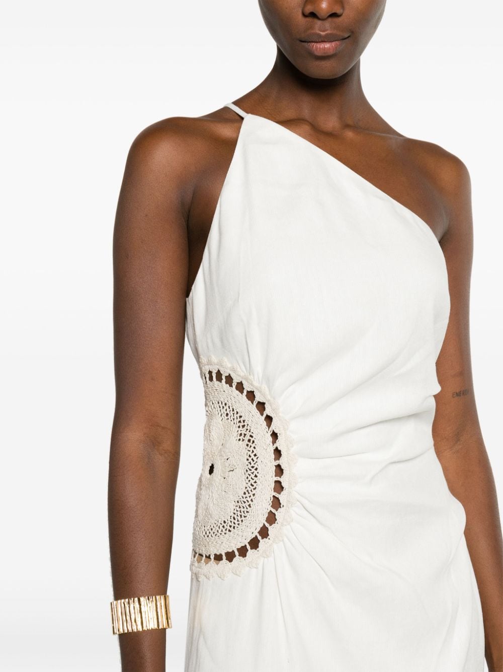 Shop Sir Atacama One-shoulder Midi Dress In White