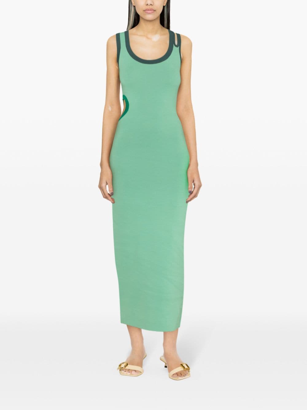 Shop Sir Salvador Cut-out Detailed Dress In Green