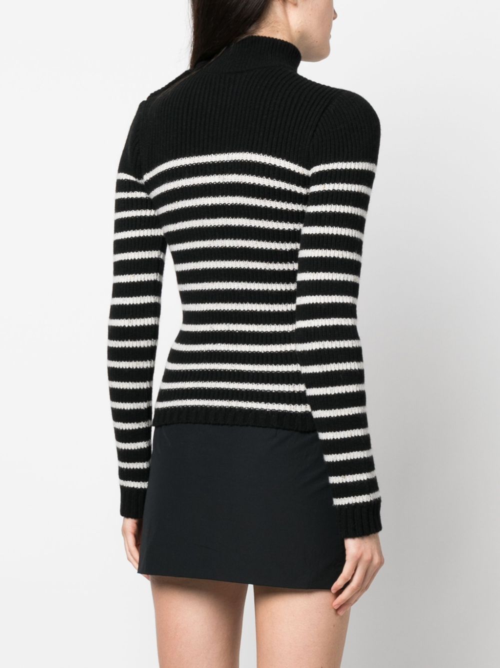 Balmain logo-patch striped jumper Women