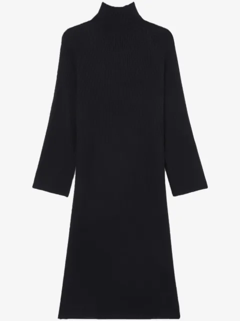 A.P.C. vestido tejido de canalé con cuello alto