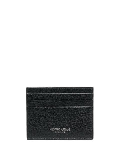 Giorgio Armani grained-textured leather card holder