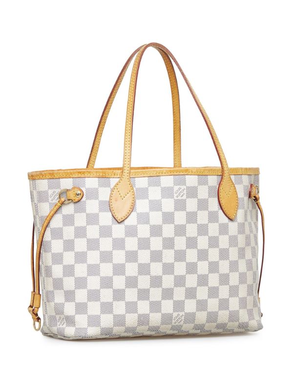 Louis Vuitton Damier Azur Neverfull PM Tote Bag white used from